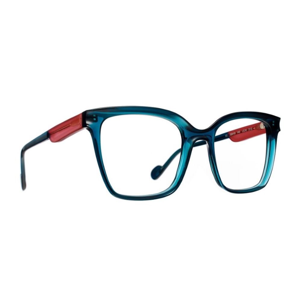 Square Optical Frame in Petrol Blue