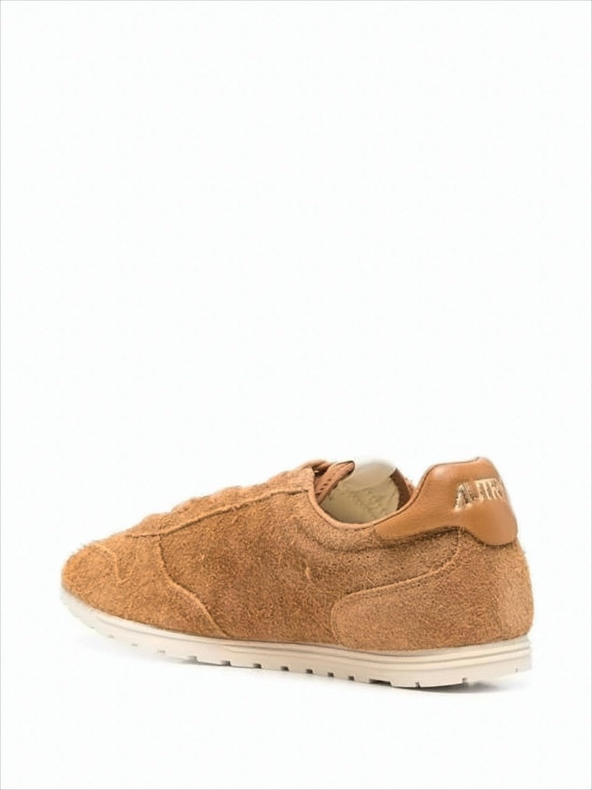 Textured Suede Sneakers with Leather Accents