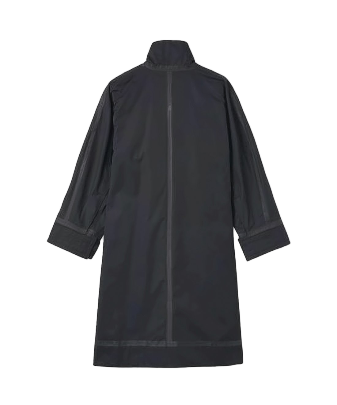 Minimalist Black Cotton Coat with High Collar