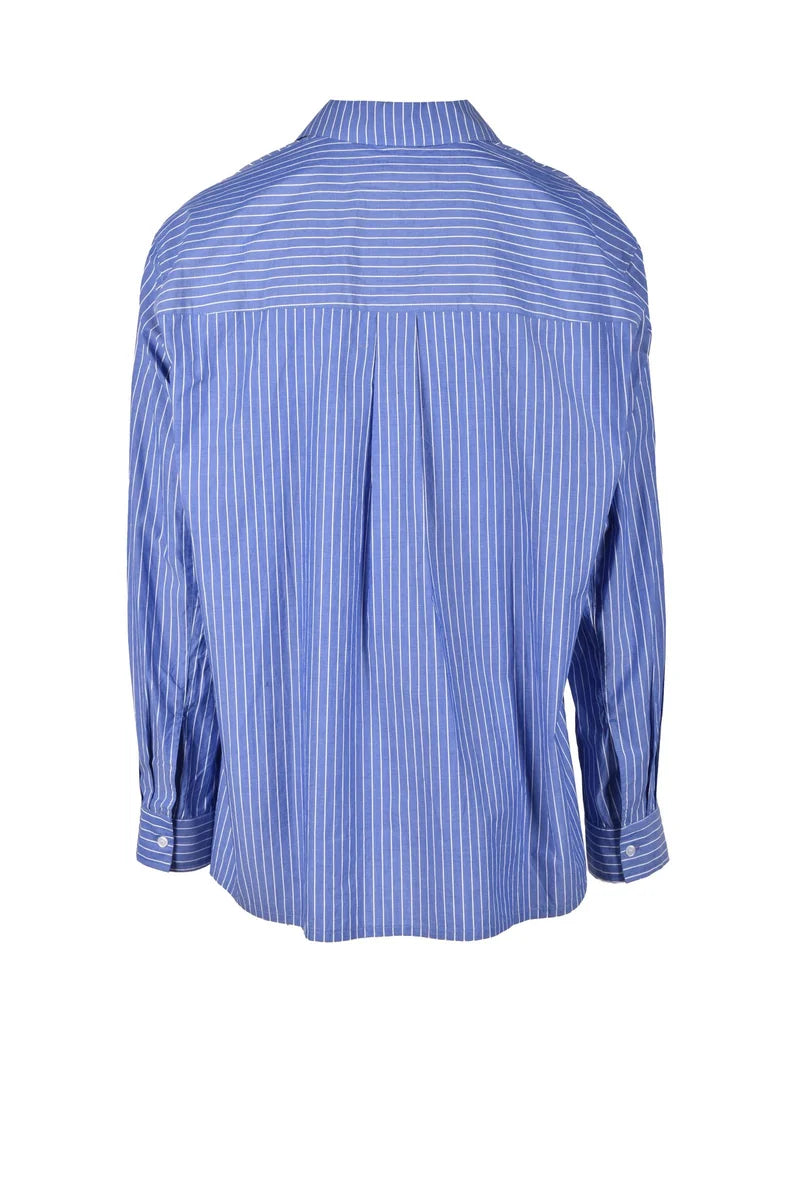 Adish Cotton Shirt - White/Blue