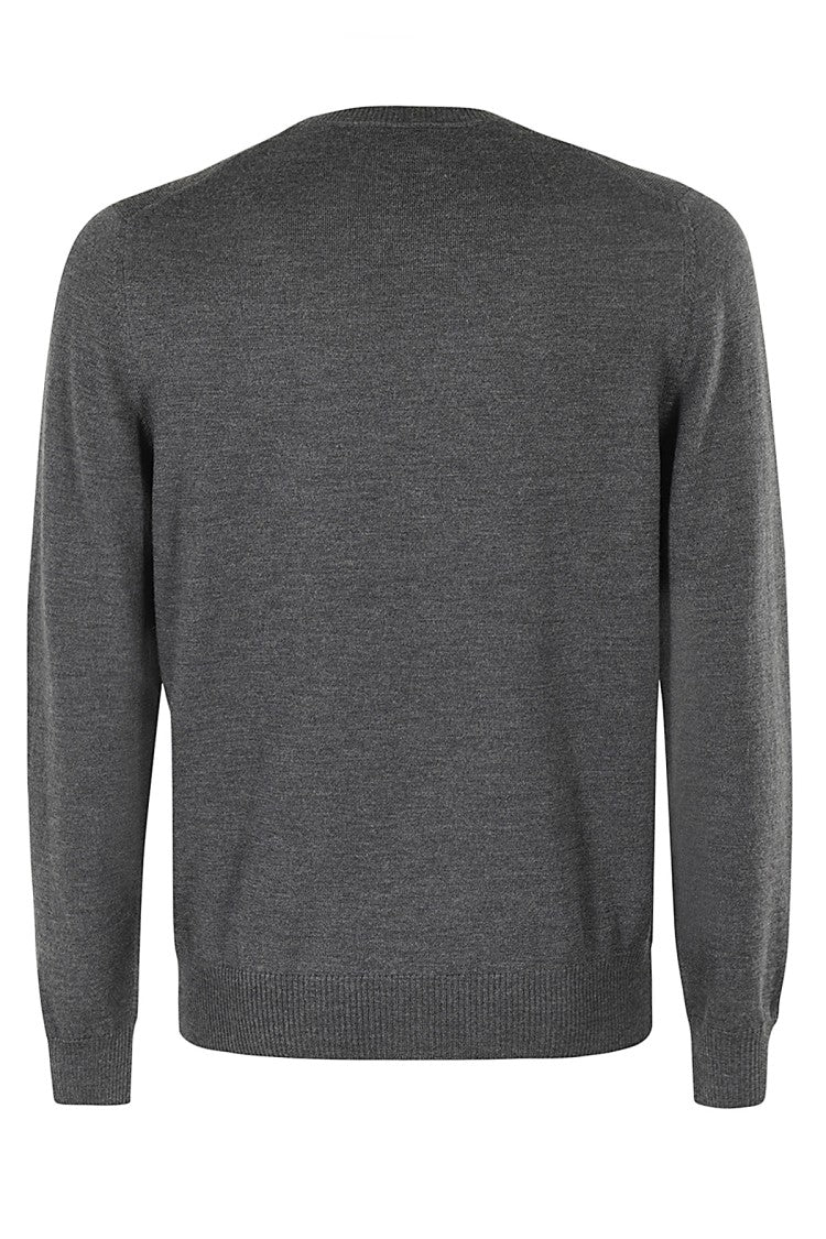 Classic Gray Virgin Wool Pullover Sweater