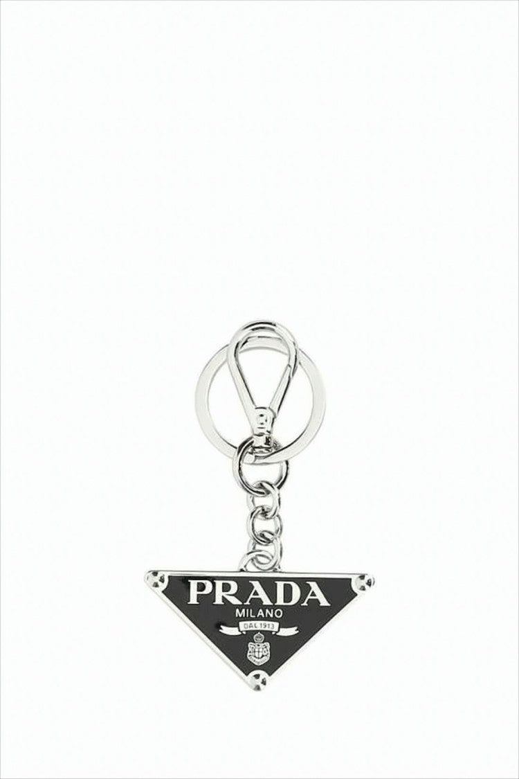 Triangular Pendant Metal Keyring with Polished Finish