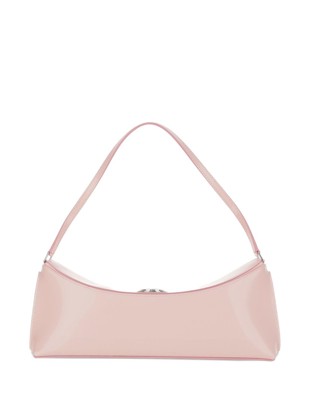 Elongated Pink Leather Handbag