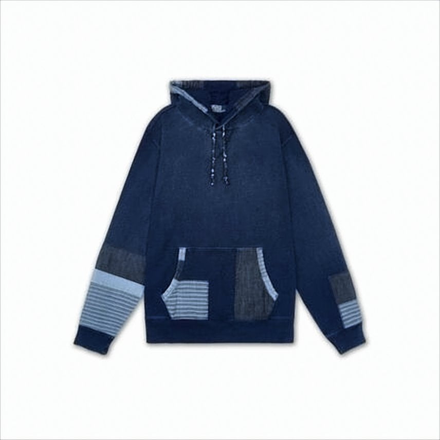 Hooded Sweatshirt With Patchwork Accents