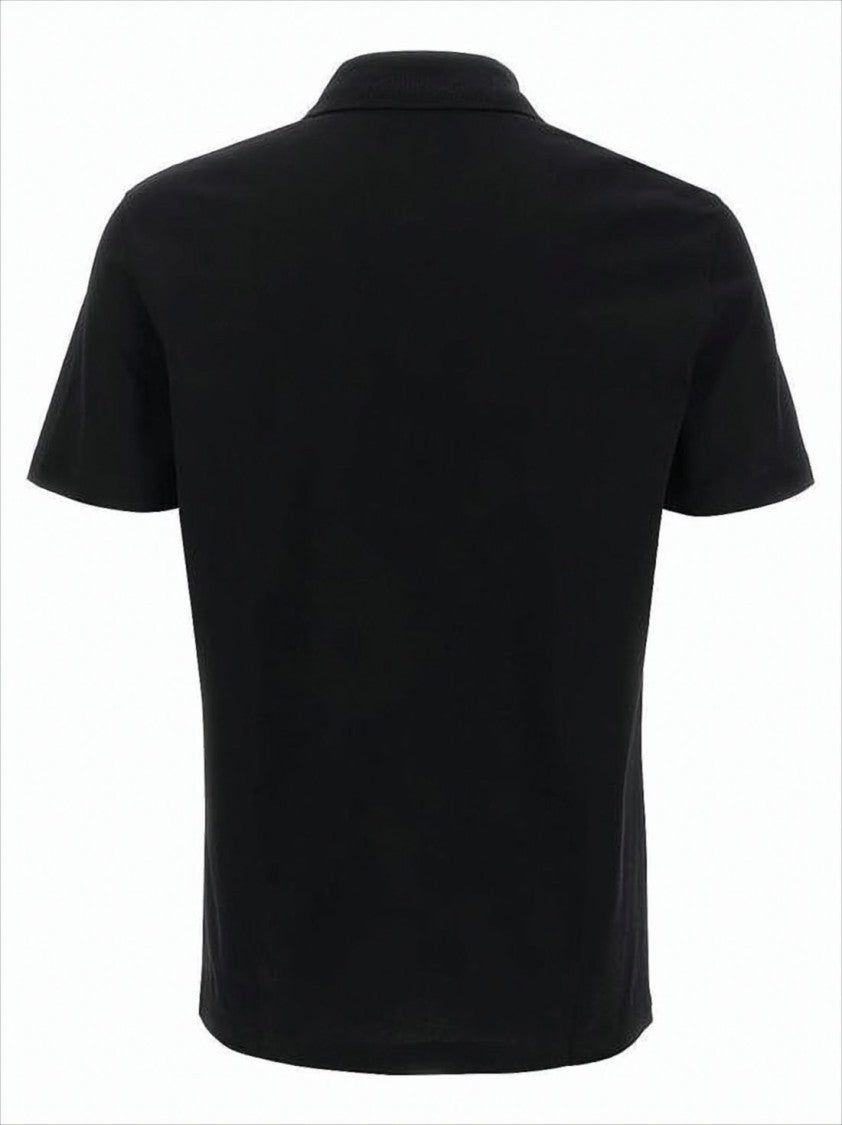 Short-Sleeve Polo Shirt with Gold Embroidered Emblem