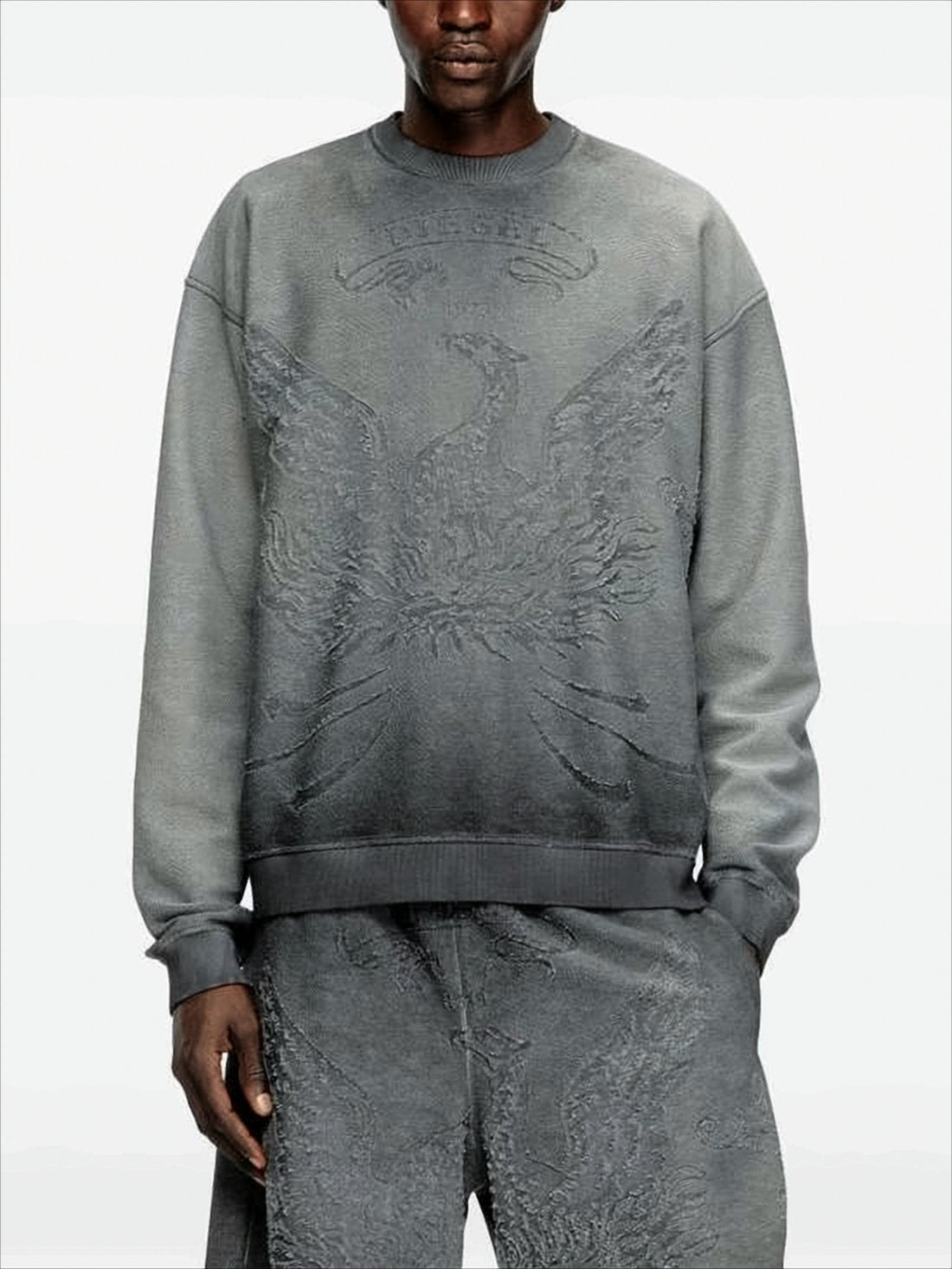 Gradient Grey Long-Sleeve Sweatshirt