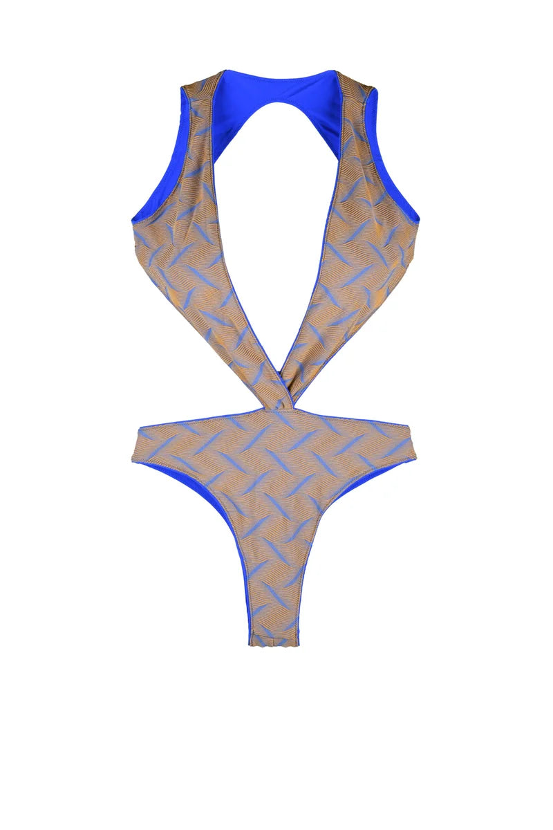 Deep V Neckline One-Piece Swimsuit