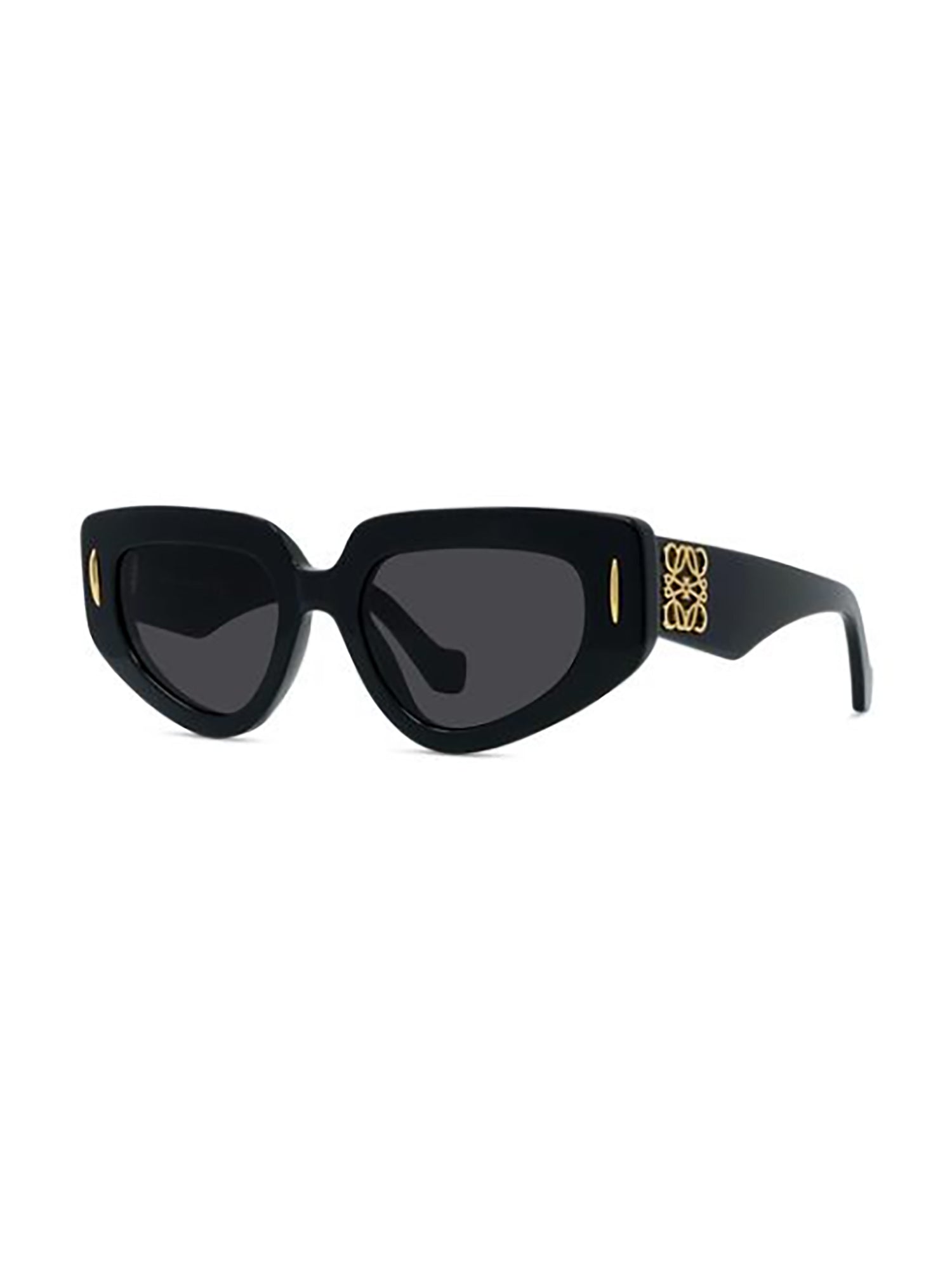 Angular Black Sunglasses with Gold Accents