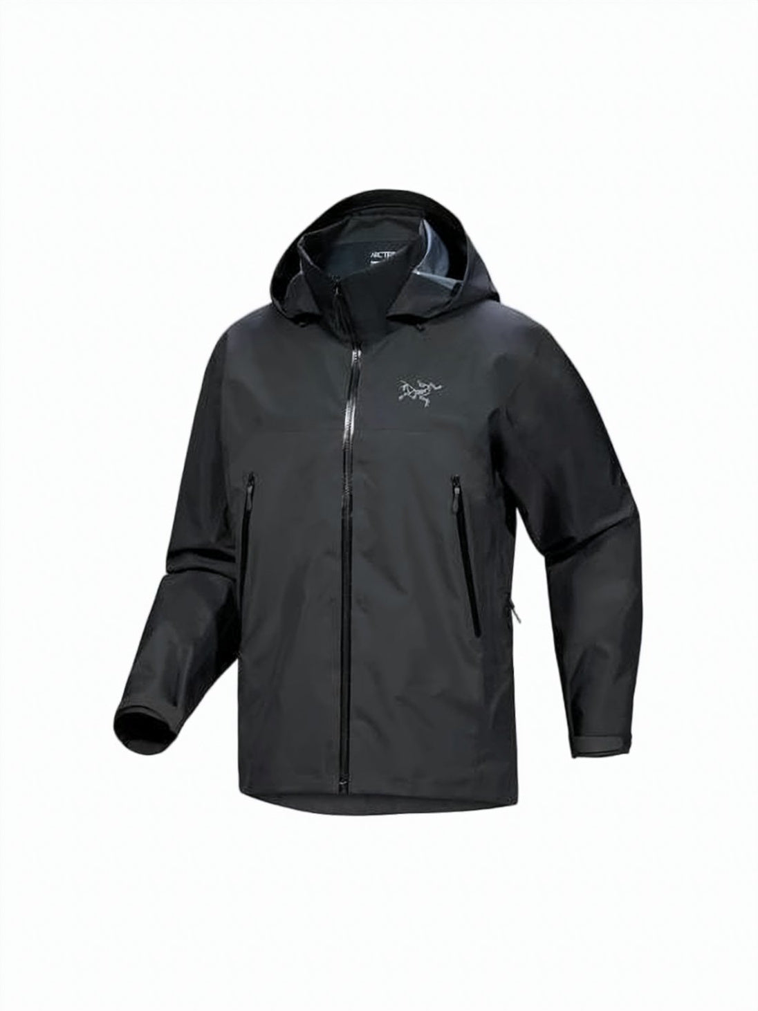 Hooded Black Jacket with Design