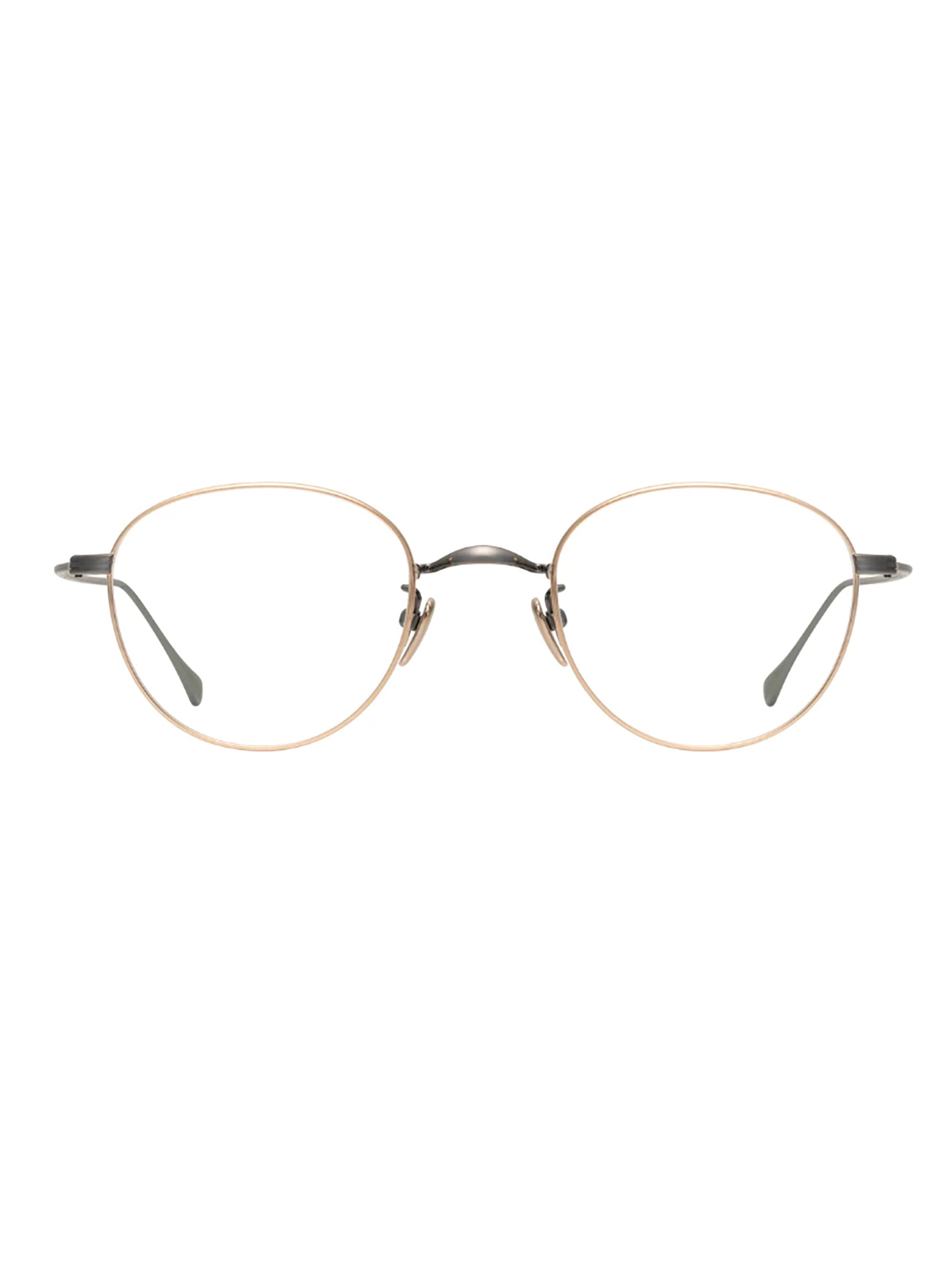 Slim Oval Eyeglasses With Two-Tone Metal Frame