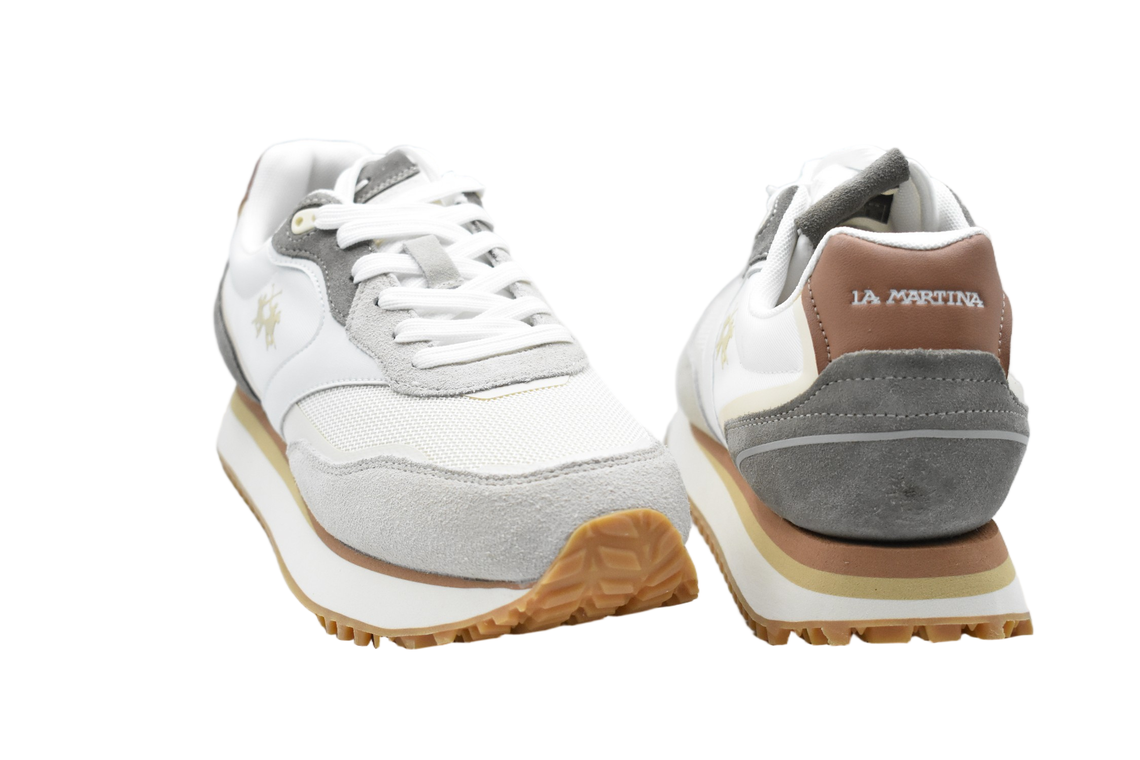 Off-White Low-Top Sneakers With Suede Accents