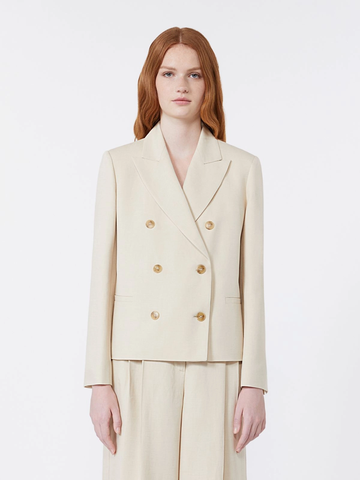 Tailored Double-Breasted Blazer with Wide Lapels
