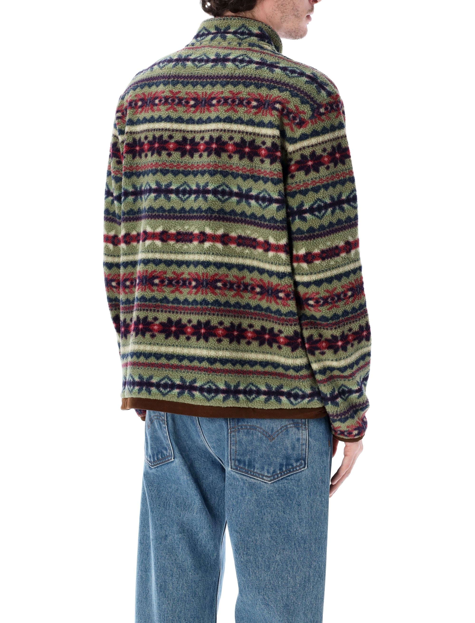 Textured Fleece Pullover With Stand Collar