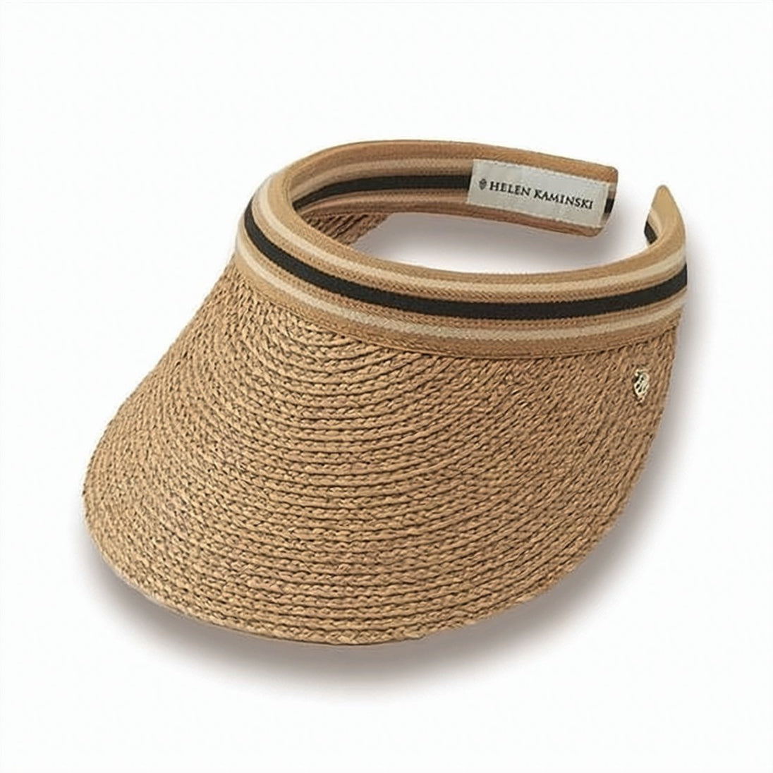 Woven Raffia Sun Visor with Curved Brim