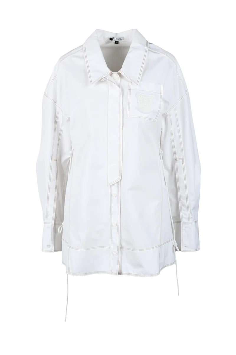 White Cotton Shirt with Classic Collar