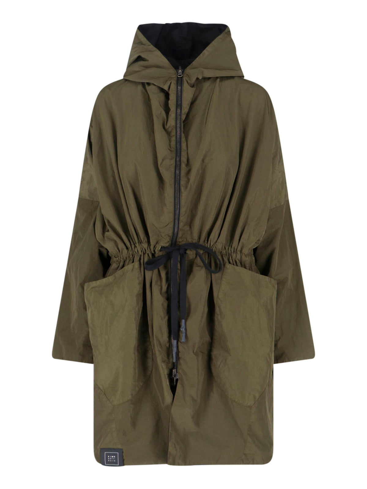 Green Reversible No-Rain Hooded Outerwear Parka