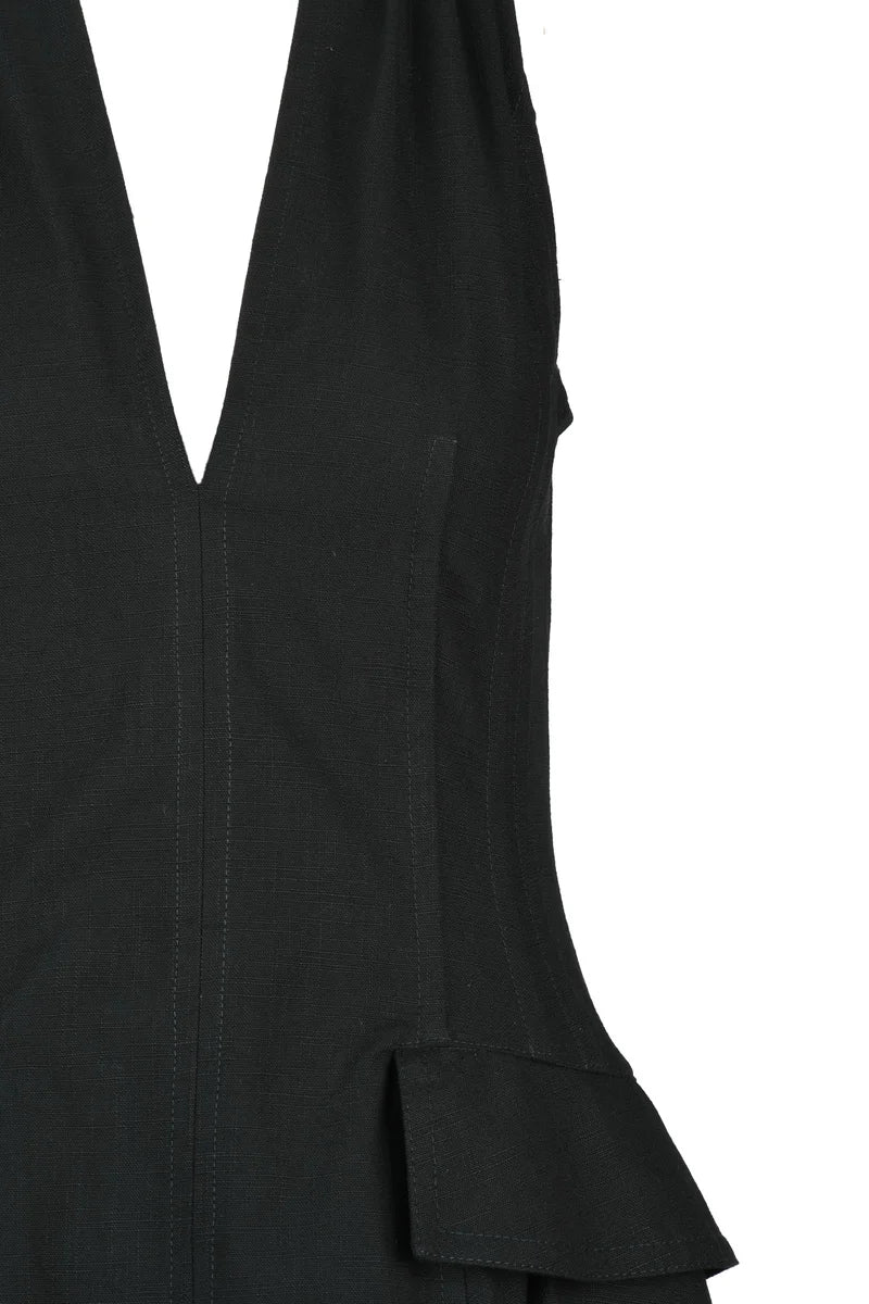 Long Canvas Dress - Black