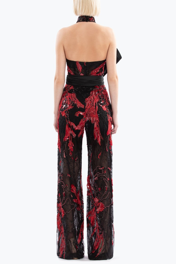 Embroidered Strapless Jumpsuit