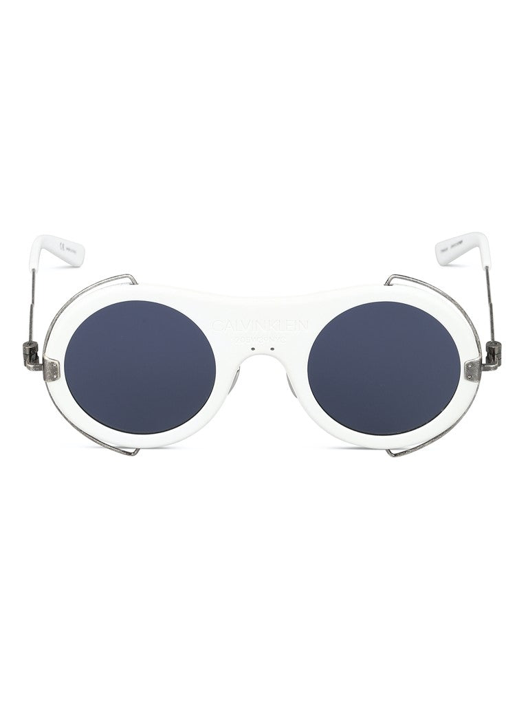 Bold Oversized Round Sunglasses with Metal and Acetate Frame