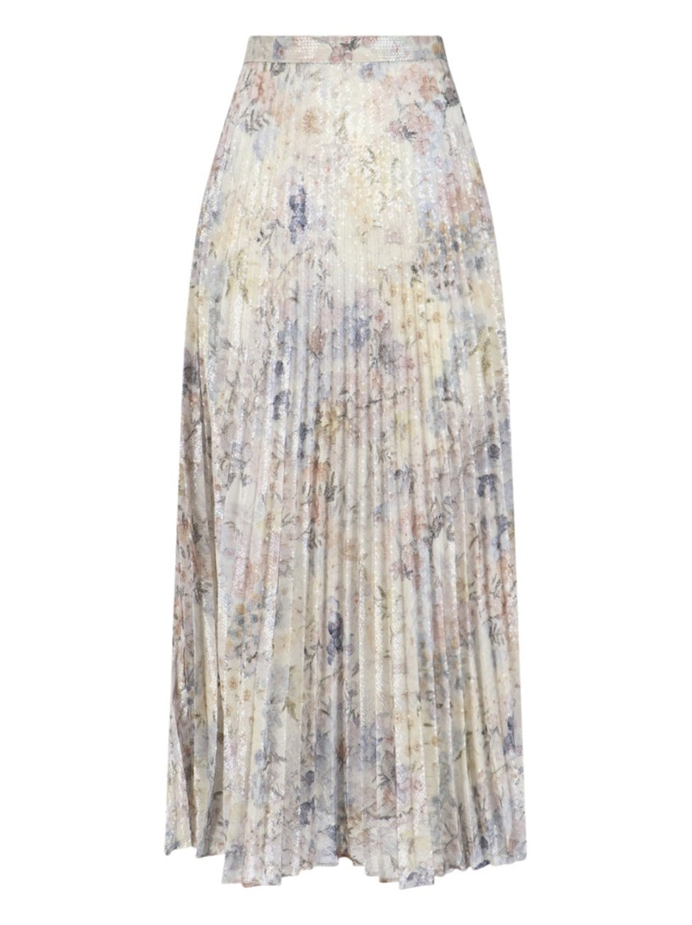 Floral Pleated Maxi Skirt – Multicolor