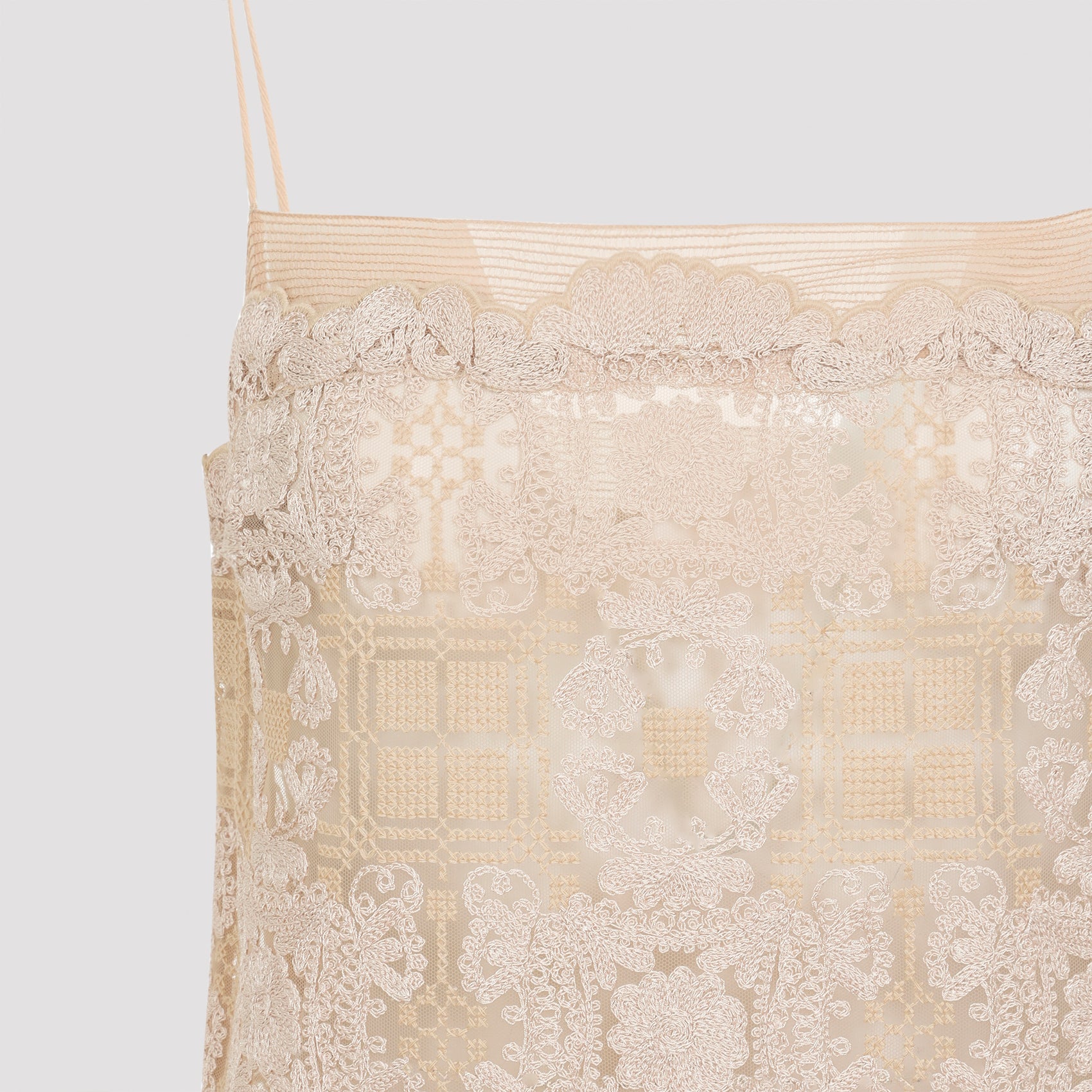 Nude and Neutral Polyester Blend Dress