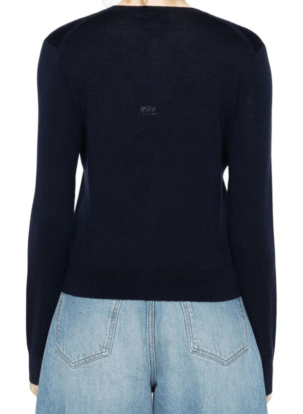 Classic Crew Neck Wool Cardigan