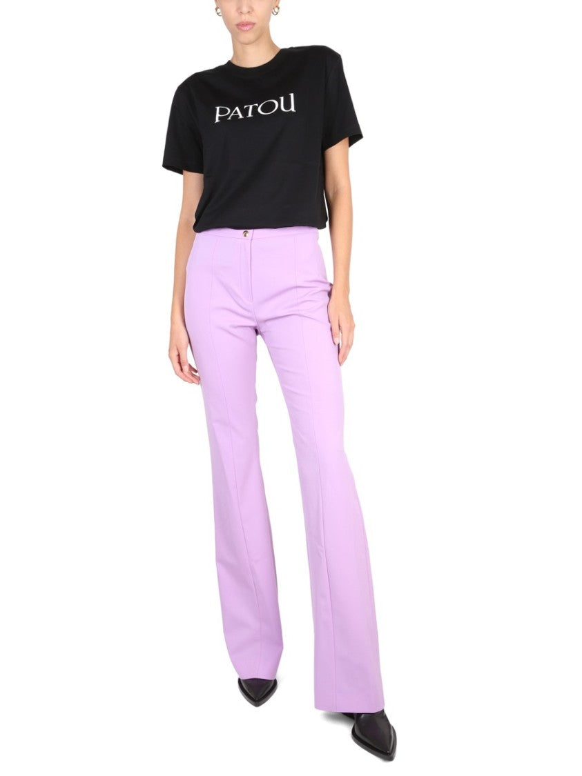 High-Waisted Flared Virgin Wool Pants