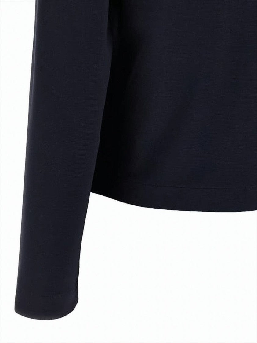 Cropped Black Cardigan with Button Anchor Motifs