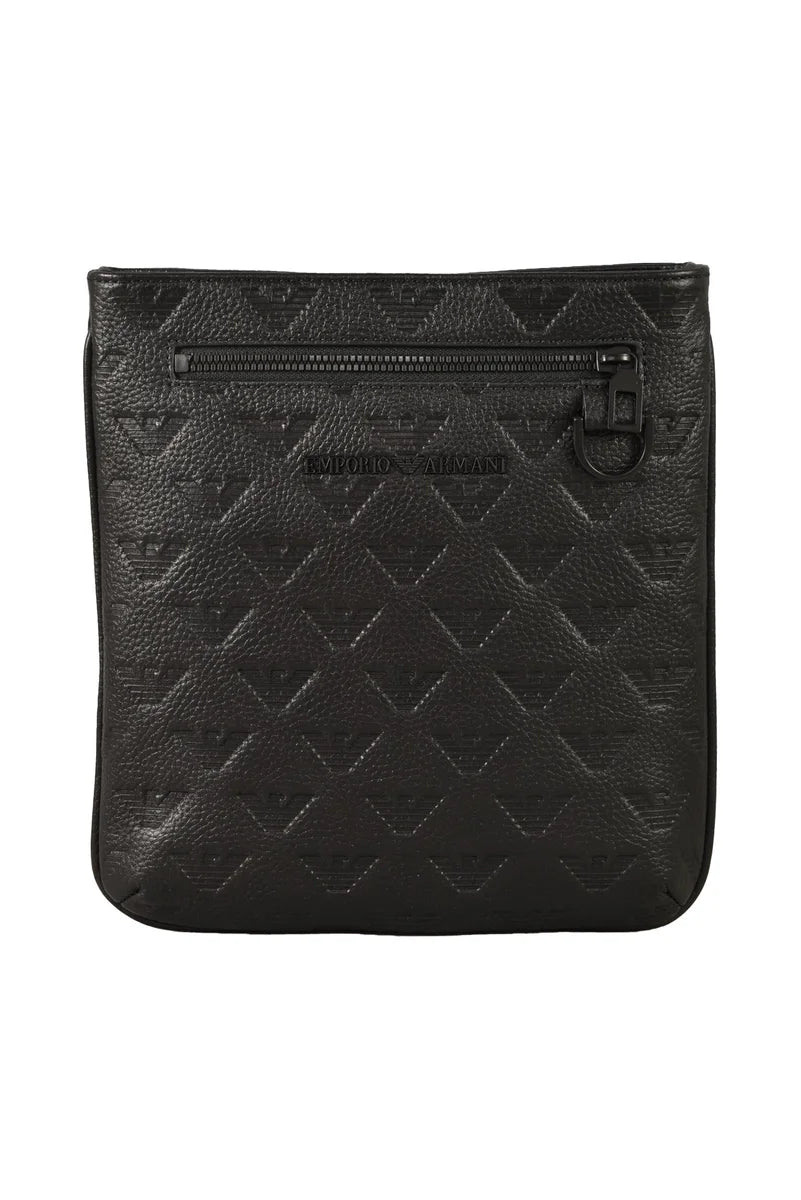 Flat Crossbody Bag Leather - Black