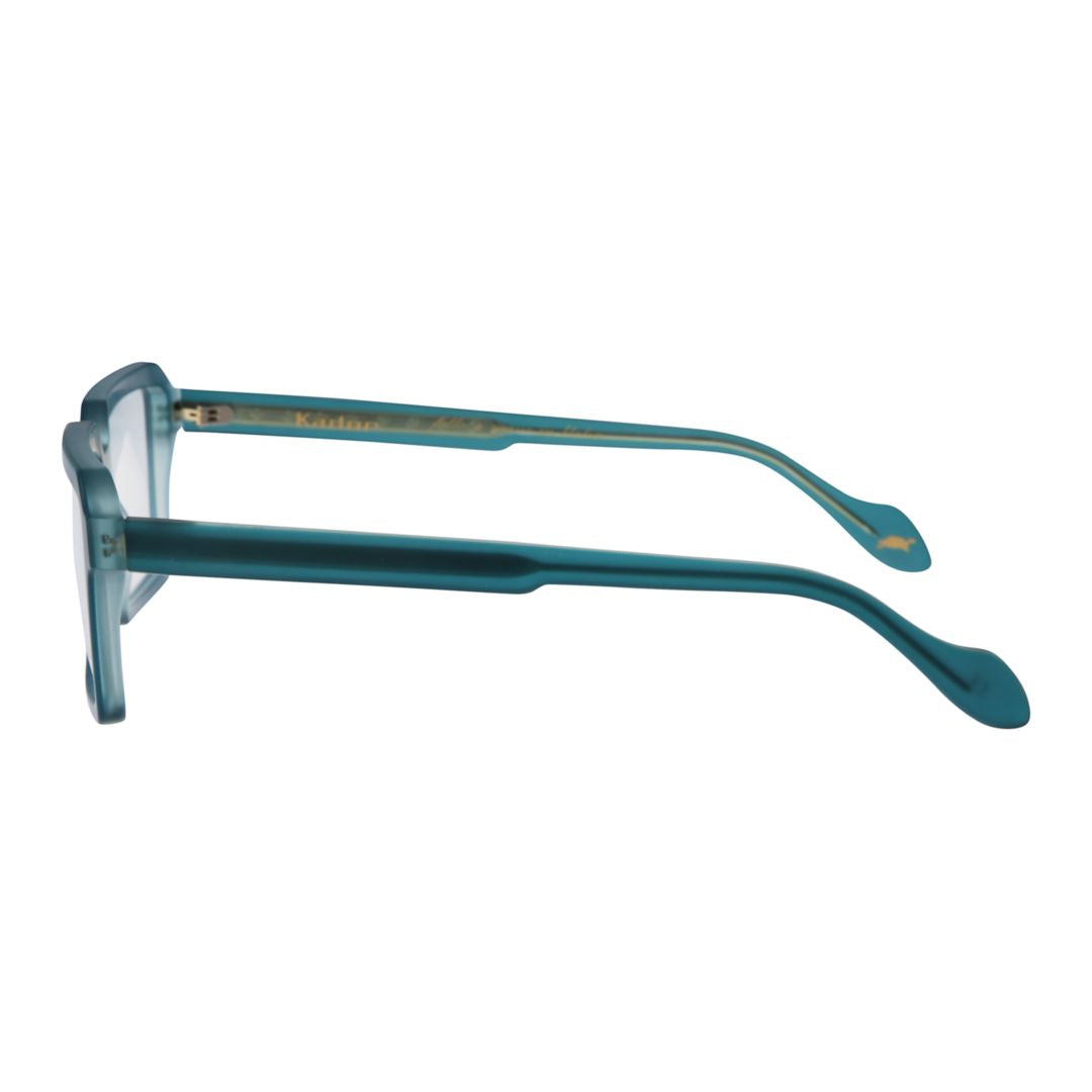 Disko Light Rectangular Teal Frame Eyeglasses with Tapered Temples