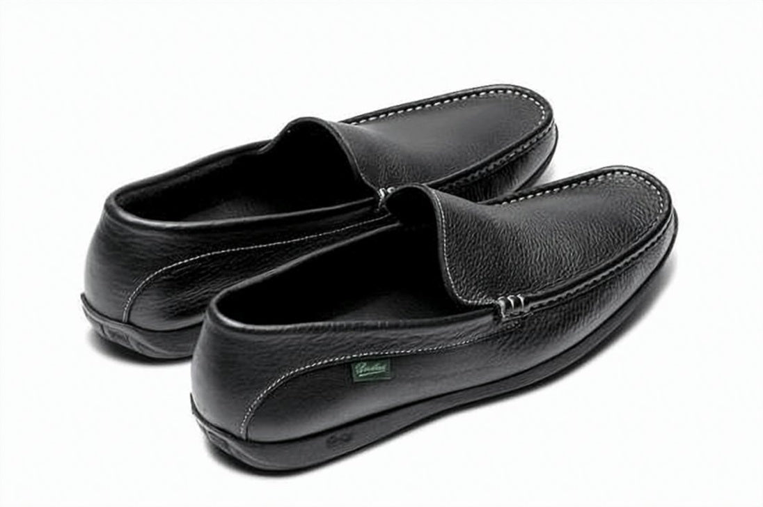 Textured Leather Loafers with Rounded Toe