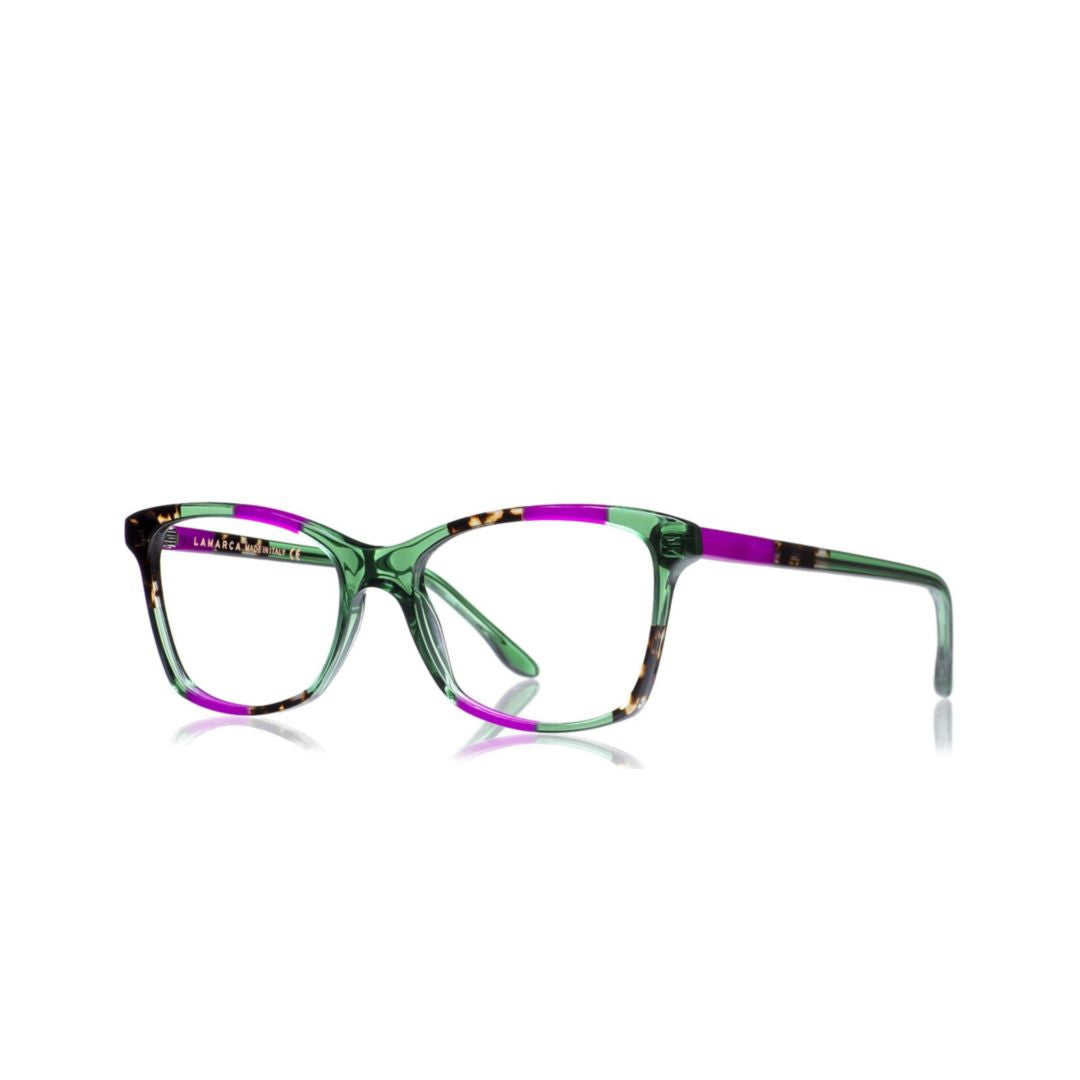 09119 Mosaico 135 Translucent Green Acetate Eyewear with Artistic Mosaic Accents
