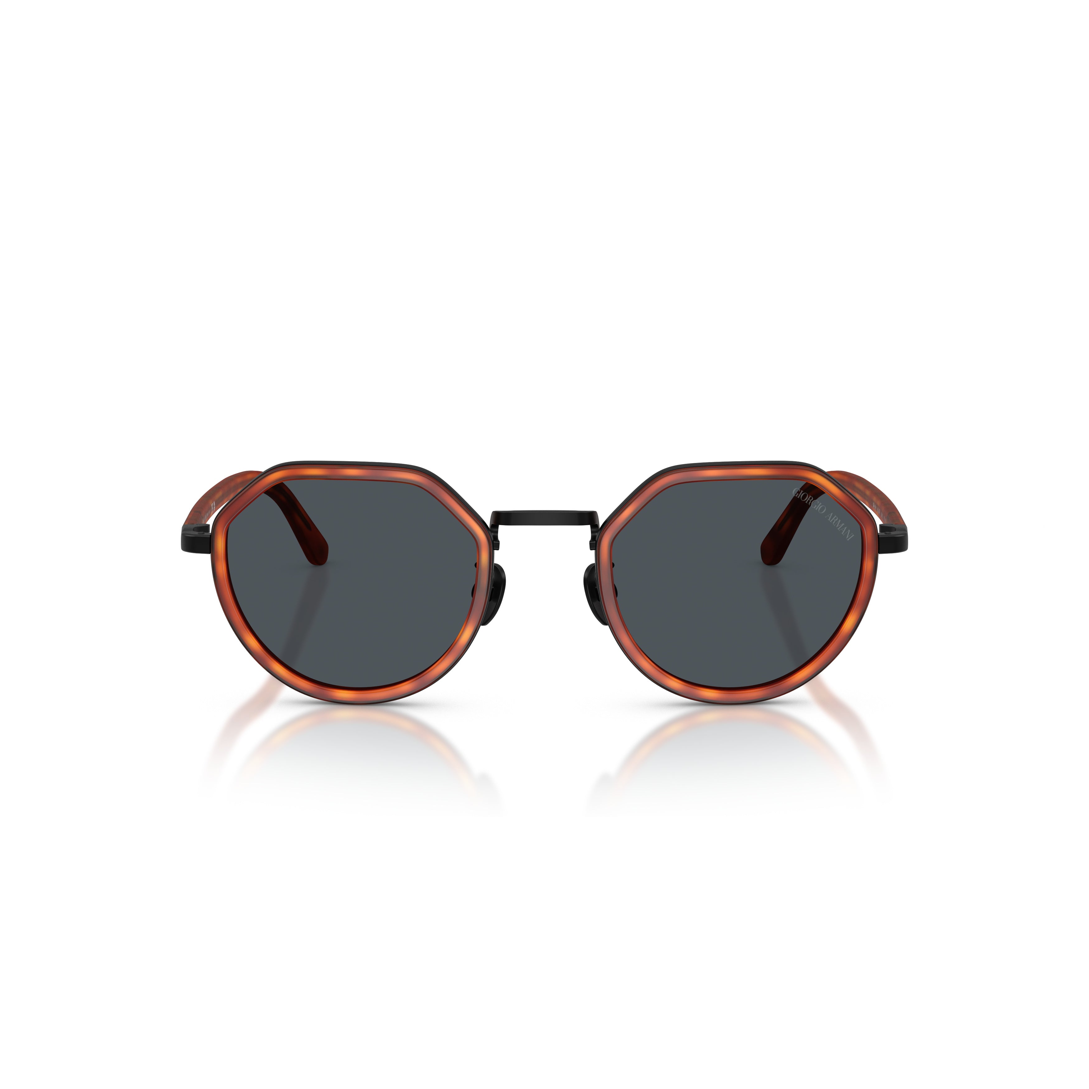 0ar6181 Geometric Tortoiseshell Sunglasses with Metal Accents