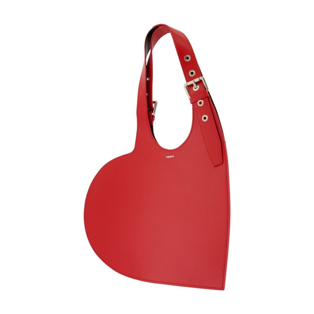 Belt Heart Shoulder Bag - Leather - Red