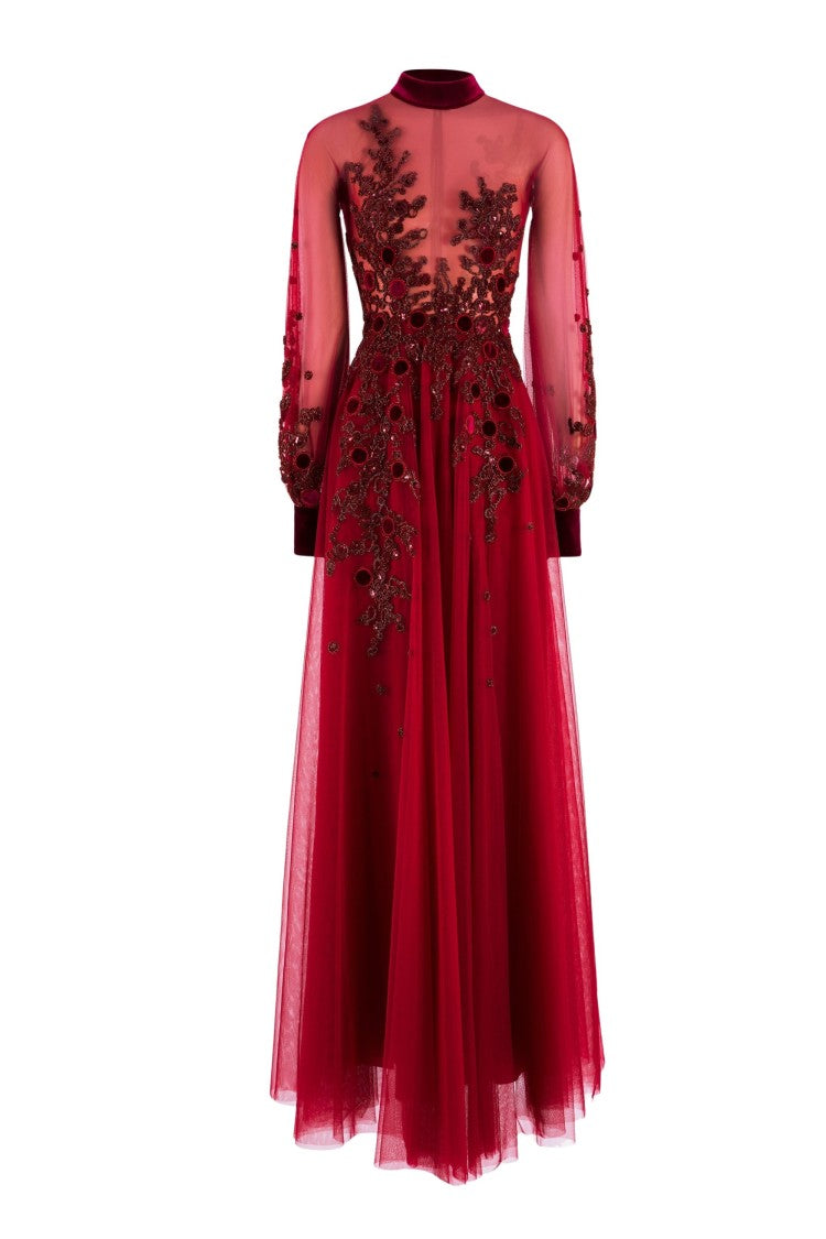 Embroidered Tulle Dress