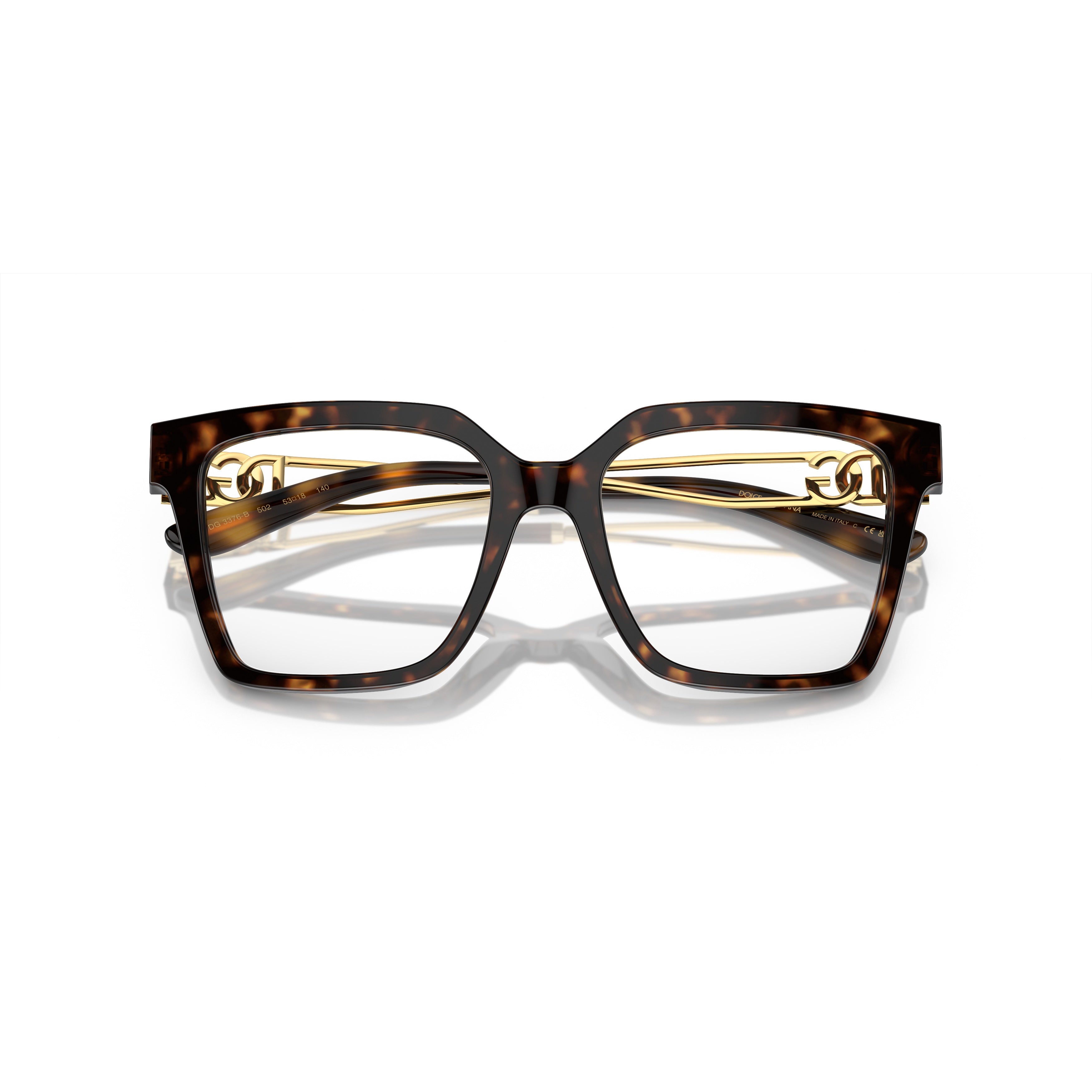0dg3376b Oversized Square Frame Tortoiseshell Eyeglasses