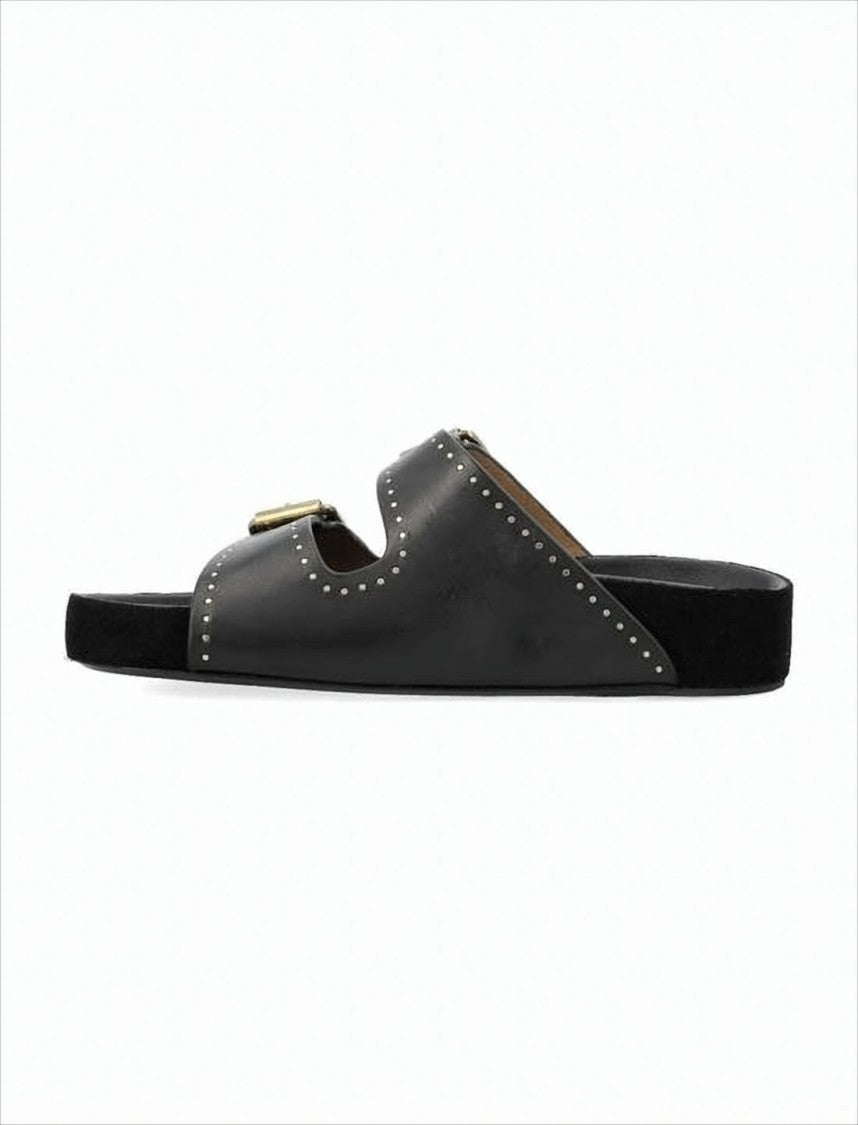 Slip-On Mules with Dual Buckled Straps