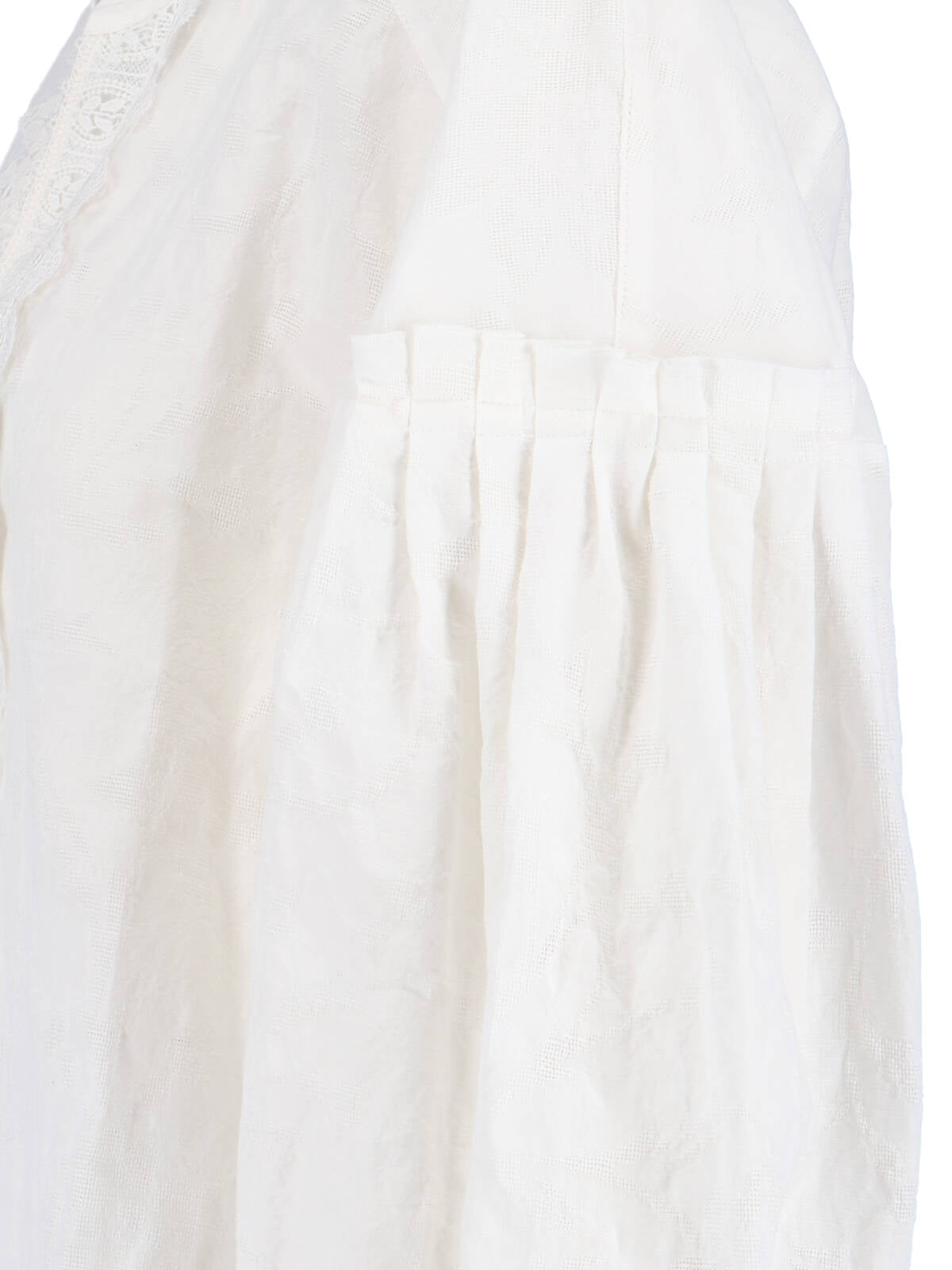 White Cotton-Linen V-Neck Shirt