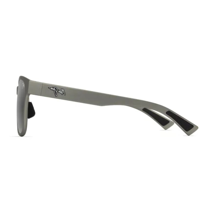 Paulele Af Matte Grey Square Sunglasses with Subtle Logo Accents