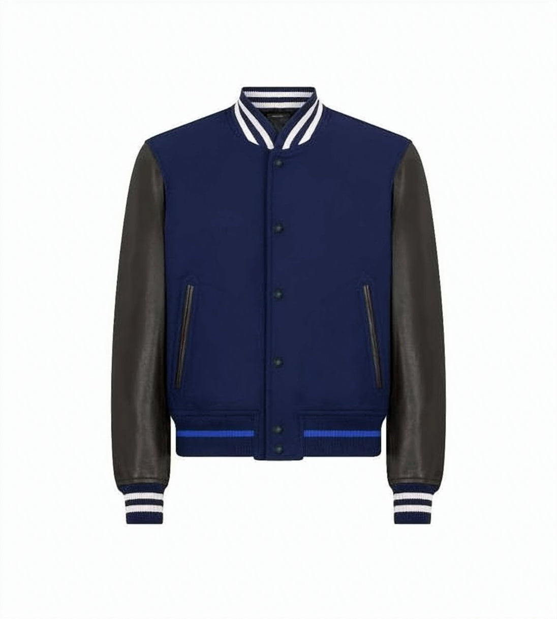 Varsity-Style Jacket With Calf Leather Sleeves