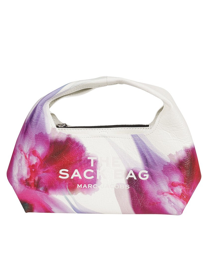 Geometric Floral Print Leather Bag
