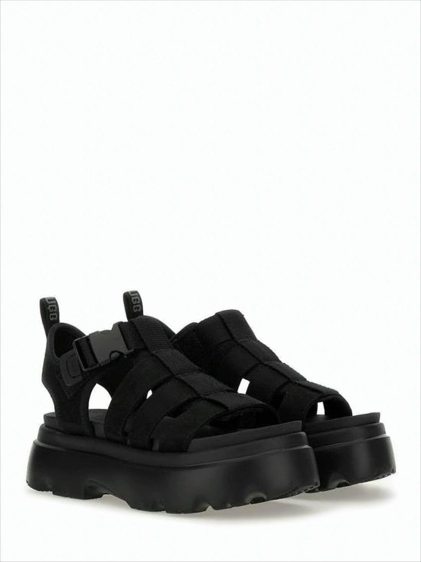 Nubuck Leather Sandals with Rugged Platform Sole