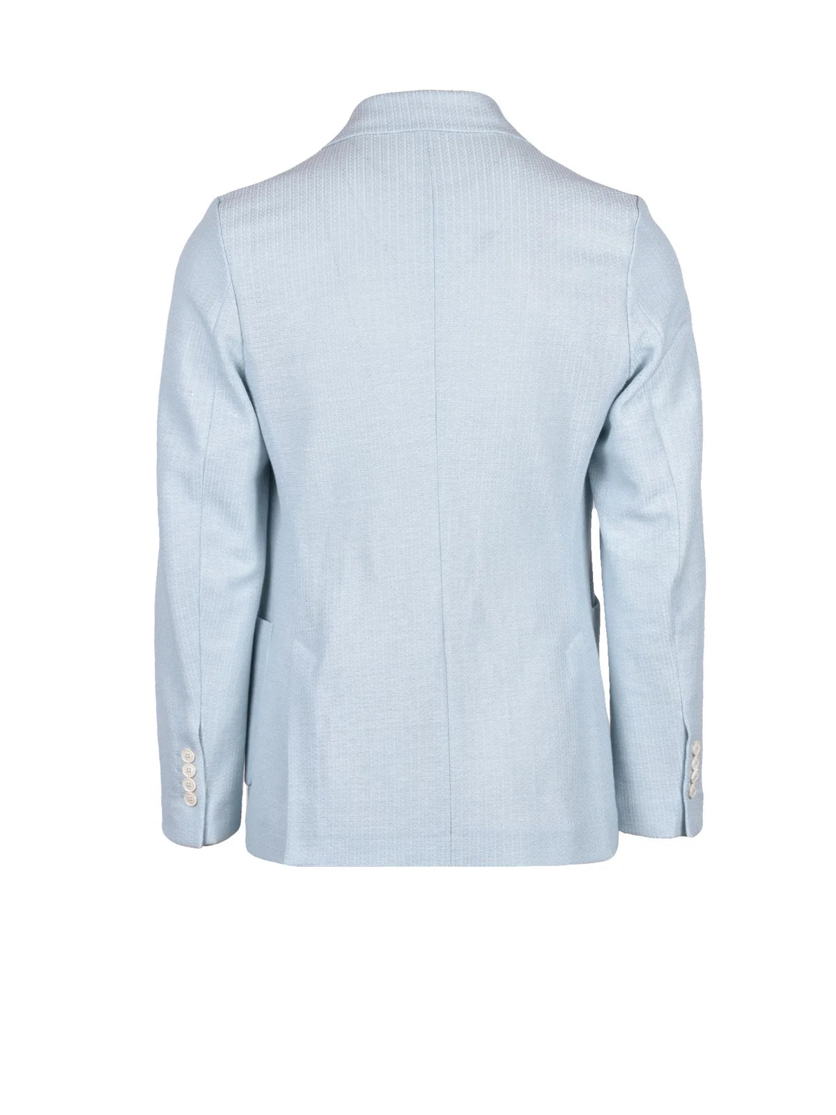 Light Blue Cotton Linen Double-breasted Jacket