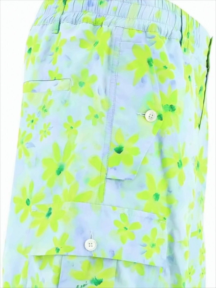 Relaxed Fit Light Blue Floral Print Pants