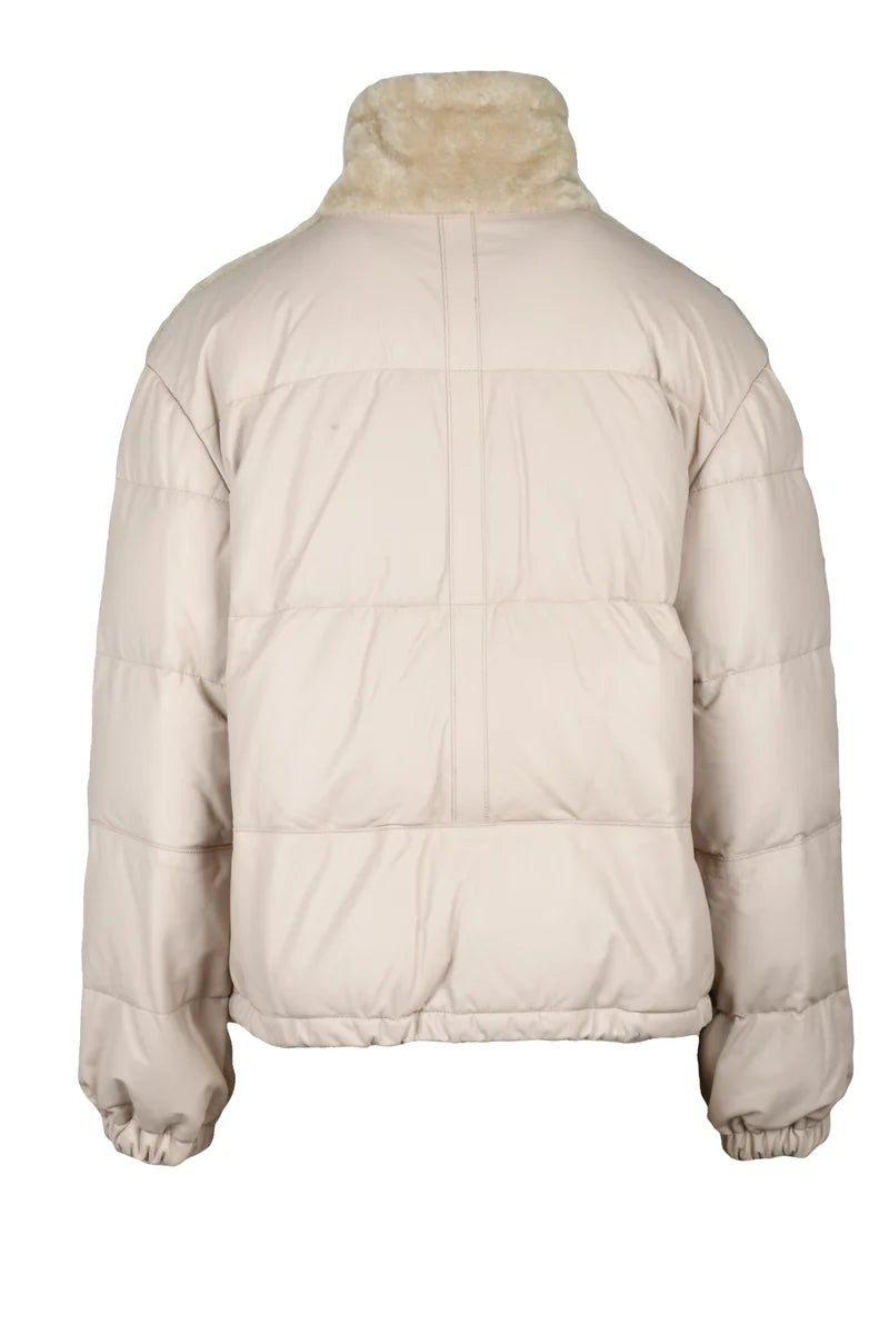 Leather Jacket - Beige