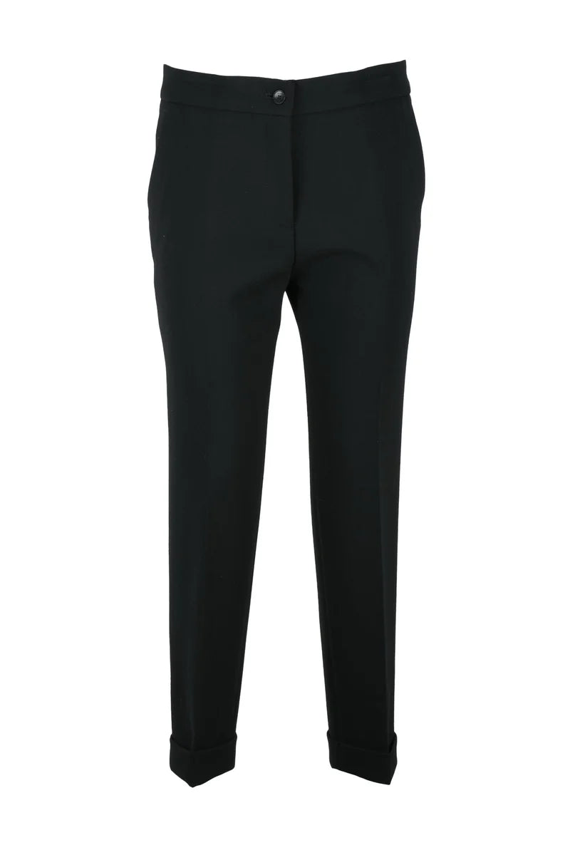 Virgin Wool Trousers - Black