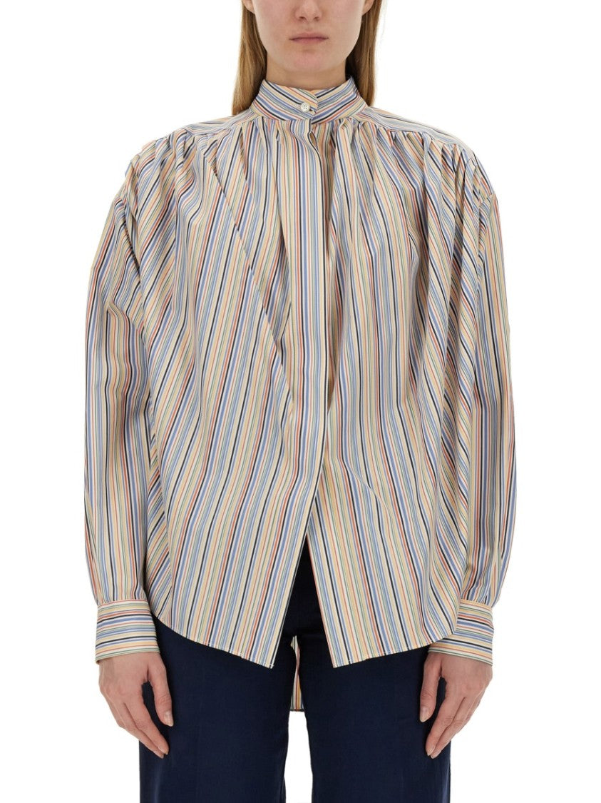 Stripe-Pattern Blouse