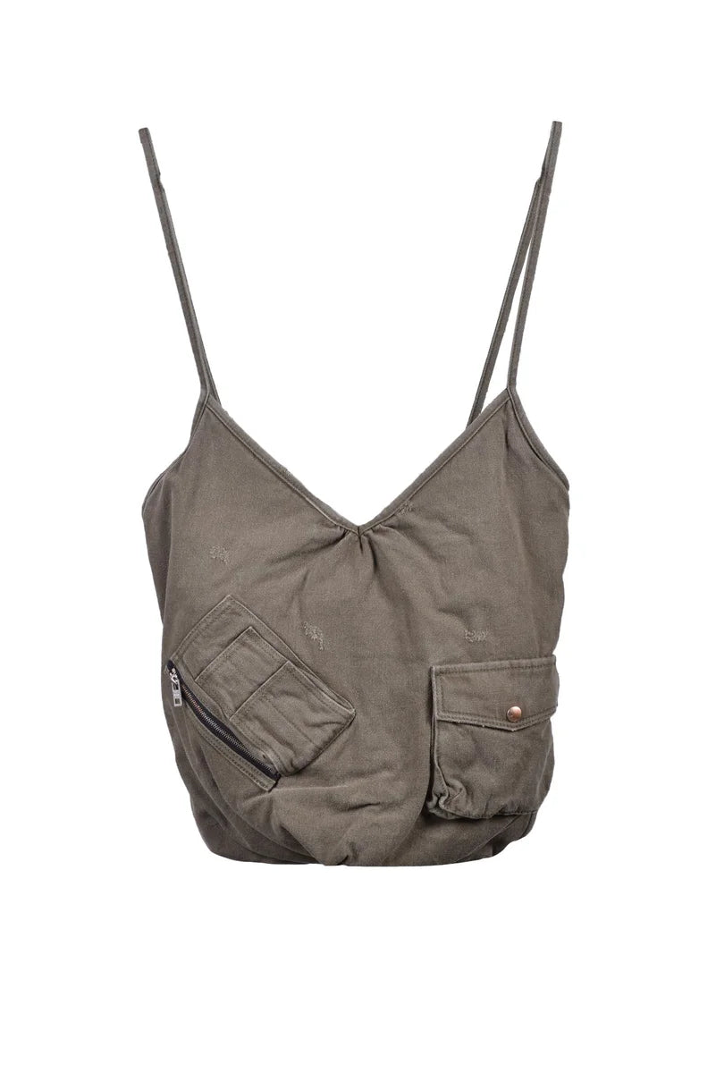 We11done Military Canvas Bag - Khaki