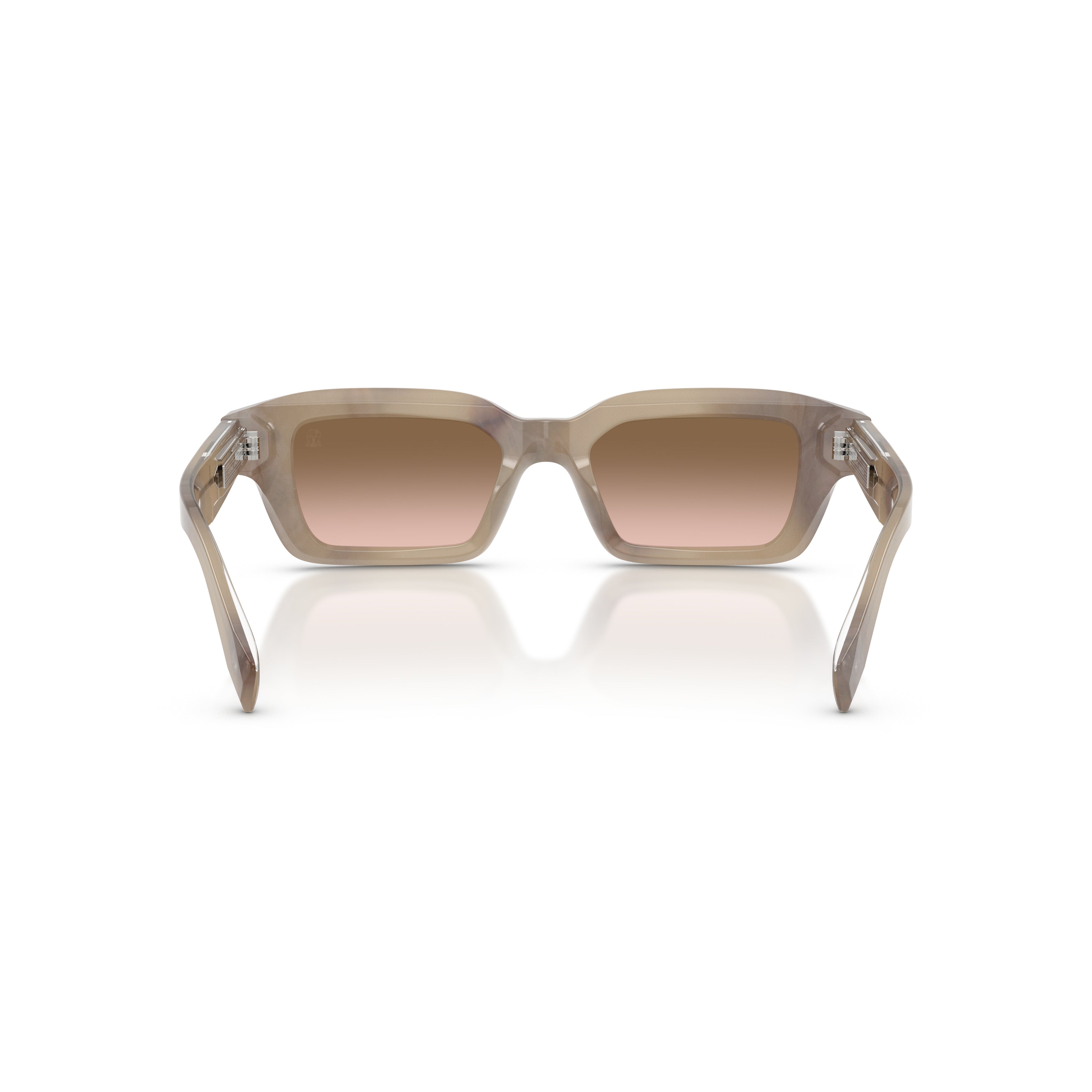 0bc4019s Rectangular Acetate Sunglasses with Gradient Brown Lenses