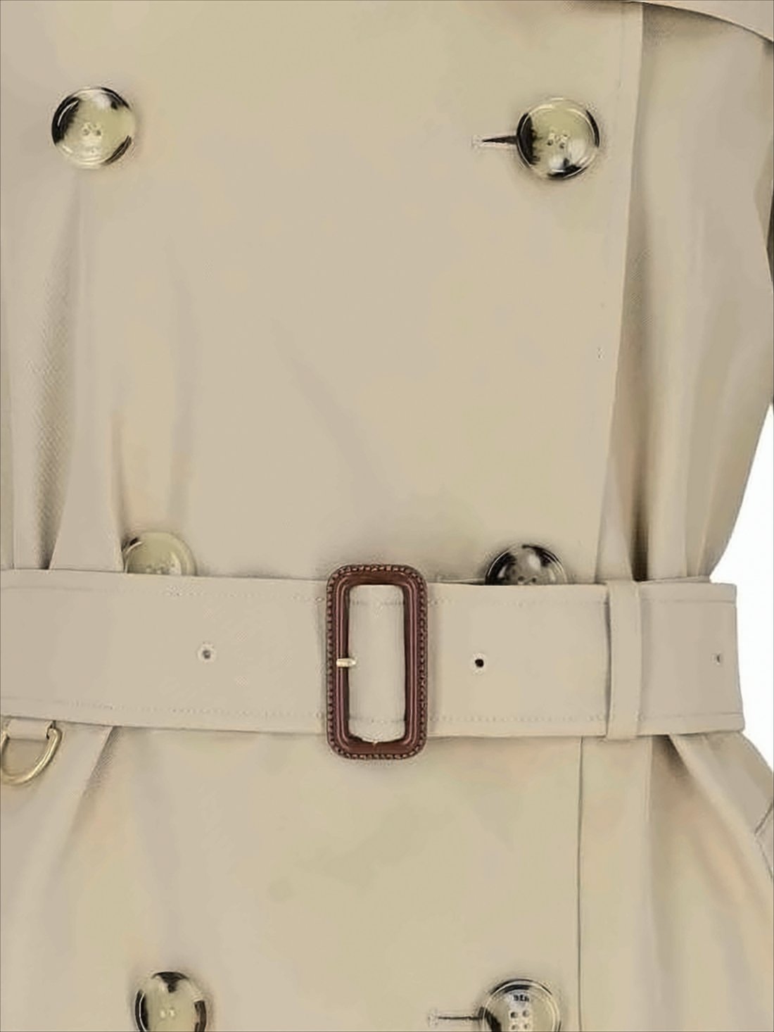 Double-Breasted Cotton Trench Coat With Tortoiseshell Buttons
